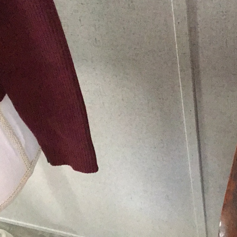 Gap wine colored buttoned up the front long sleeved ribbed sweater-cover… - Picture 8 of 14
